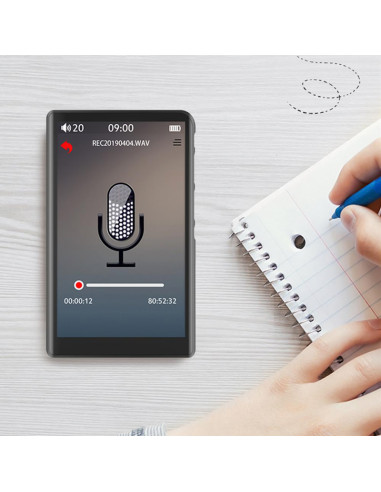 RUIZU MP3 player Η9 με οθόνη αφής 3.8", 16GB, BT, 1000mAh, μαύρο