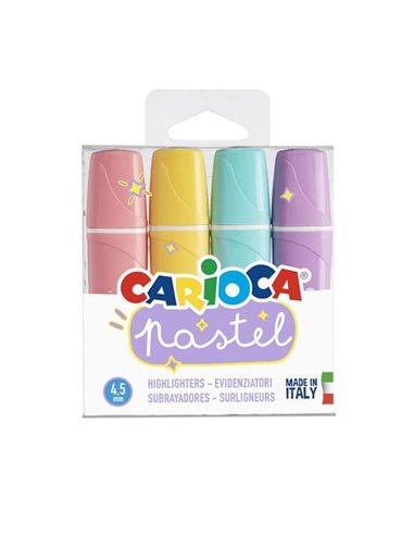 Carioca μαρκαδόροι υπογράμμισης σε παστέλ χρώματα 4 τμχ