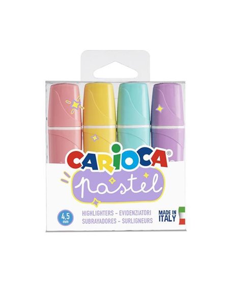 Carioca μαρκαδόροι υπογράμμισης σε παστέλ χρώματα 4 τμχ