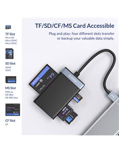 ORICO card reader CL4T-C3 για Micro SD/SD/CF/MS, USB-C, μαύρο