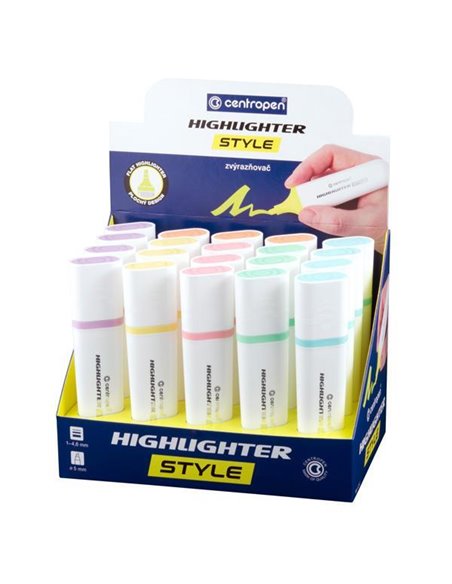 Centropen σταντ 20τεμ. Pastel μαρκαδόρων υπογράμμισης