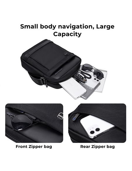 ARCTIC HUNTER τσάντα ώμου K00162 με θήκη tablet, 5L, μαύρη