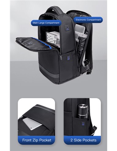 ARCTIC HUNTER τσάντα πλάτης B00498 με θήκη laptop 15.6", 22L, μαύρη