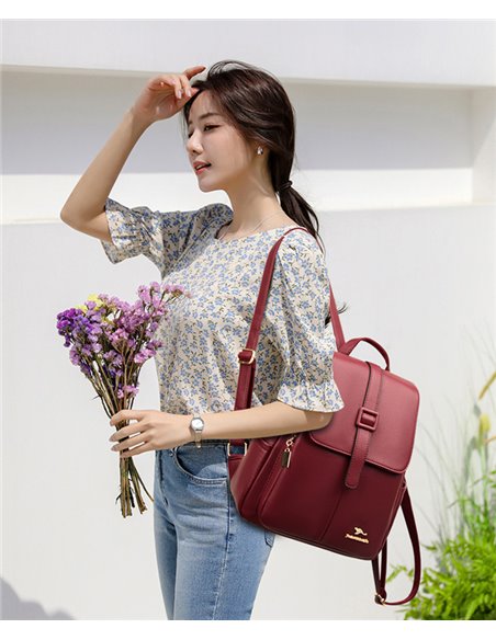 BALIDAISHU γυναικεία τσάντα πλάτης LBAG-0010, κόκκινη