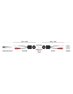 DELOCK audio extender 87857 RCA σε RCA, μέσω καλωδίου RJ45, έως 50m