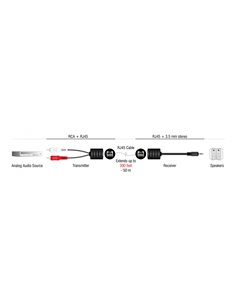DELOCK audio extender 87859 3.5mm σε RCA, μέσω καλωδίου RJ45, έως 50m