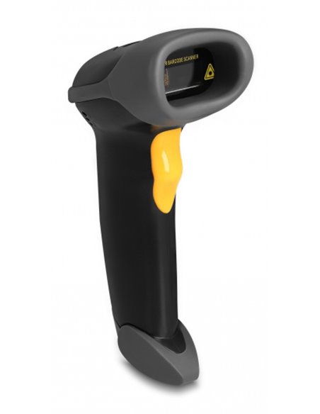 DELOCK USB barcode scanner 1D 90584, με καλώδιο σύνδεσης & βάση, μαύρο