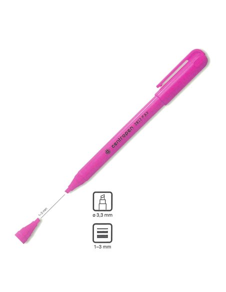Centropen μαρκαδόρος υπογράμμισης ροζ 1-3mm
