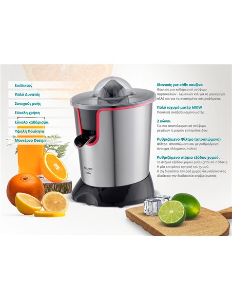 BRUNO ηλεκτρικός στίφτης BRN-0096, συνεχούς ροής, 600W, inox-μαύρο