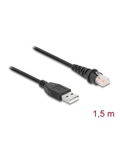 DELOCK καλώδιο USB σε RJ50 90598 για barcode scanner, 1.5m, μαύρο