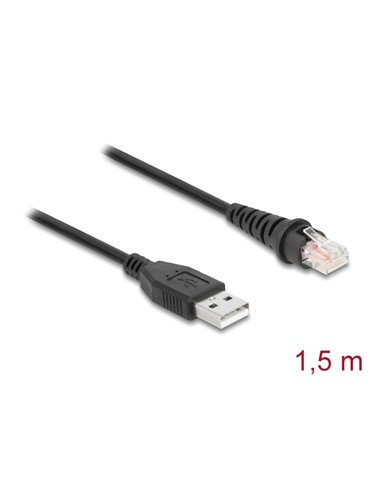 DELOCK καλώδιο USB σε RJ50 90598 για barcode scanner, 1.5m, μαύρο