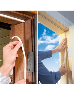 Αυτοκόλλητη μονωτική ταινία HUH-0096 για παράθυρα, 9x6mm, 5m, λευκή