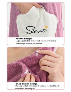 ROXXANI πετσέτα-μπουρνούζι μπάνιου HUH-0099, 85x150cm, μωβ