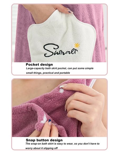 ROXXANI πετσέτα-μπουρνούζι μπάνιου HUH-0099, 85x150cm, μωβ