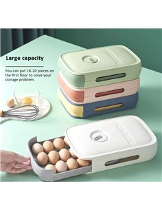 Πλαστική θήκη αυγών HUH-0105 για 18-20 αυγά, 8x22x29, λευκή