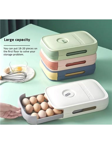 Πλαστική θήκη αυγών HUH-0105 για 18-20 αυγά, 8x22x29, λευκή