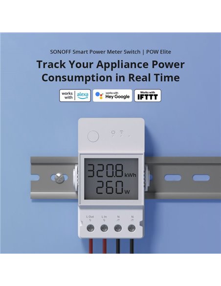 SONOFF smart διακόπτης παρακολούθησης ισχύος POWR320D, Wi-Fi, 20A