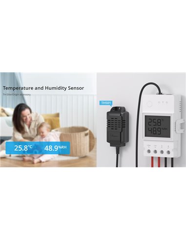 SONOFF αισθητήρας θερμοκρασίας & υγρασίας THS01, RJ11, 50cm, μαύρος