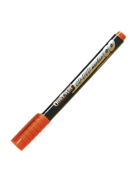 Officemate μαρκαδόρος ανεξίτηλος για cd/dvd κόκκινος