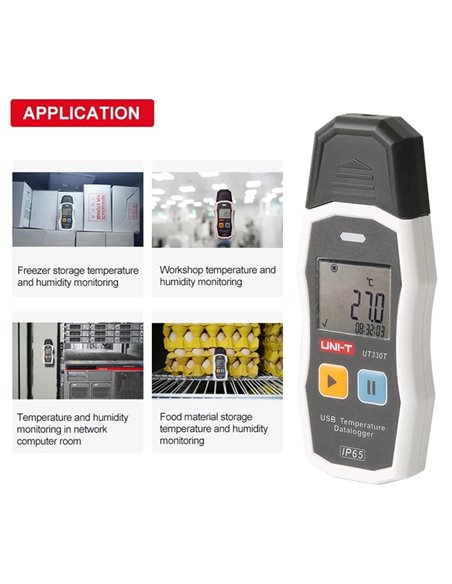 UNI-T ψηφιακό θερμόμετρο UT330T, USB, -30 έως 70 °C