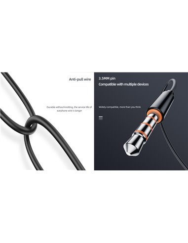YISON earphones με μικρόφωνο X2, 3.5mm σύνδεση, Φ10mm, 1.36m, λευκά