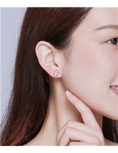 BAMOER σκουλαρίκια καρφωτά BSE233, κυβική ζιρκόνια, ασήμι 925, ροζ χρυσό