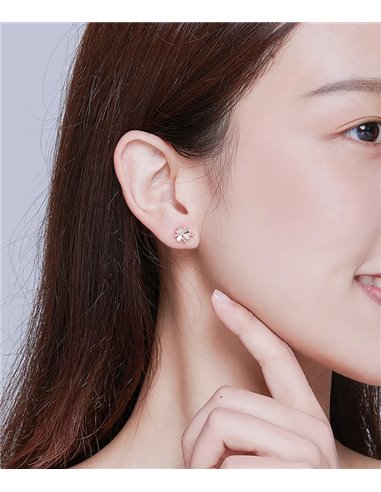 BAMOER σκουλαρίκια καρφωτά BSE233, κυβική ζιρκόνια, ασήμι 925, ροζ χρυσό