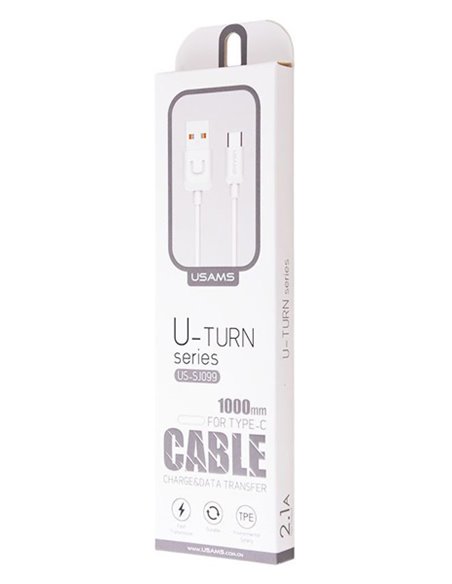 USAMS καλώδιο USB-C σε USB US-SJ099, 2.1A, 1m, λευκό