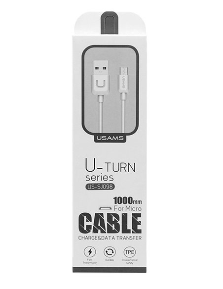 USAMS καλώδιο Micro USB σε USB US-SJ098, 10.5W, 1m, λευκό