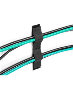 DELOCK αυτοκόλλητα δεματικά καλωδίων 19098, τύπου Velcro, μαύρο, 10τμχ