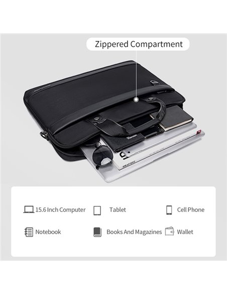 ARCTIC HUNTER τσάντα ώμου GW00022 για laptop 15.6", 8L, μαύρη