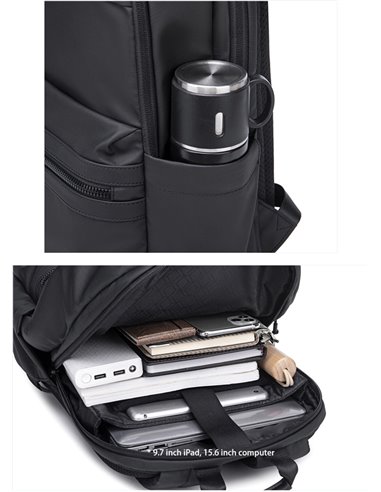 ARCTIC HUNTER τσάντα πλάτης B00536 με θήκη laptop 15.6", 21L, μαύρη