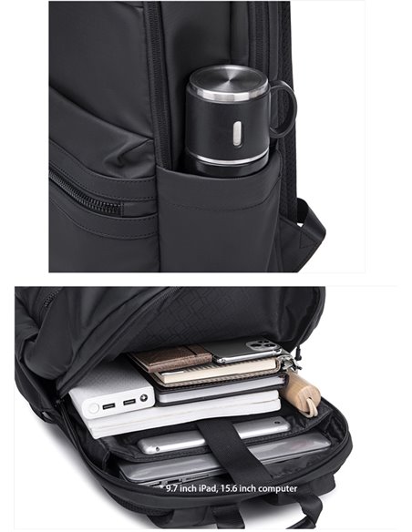ARCTIC HUNTER τσάντα πλάτης B00536 με θήκη laptop 15.6", 21L, μαύρη