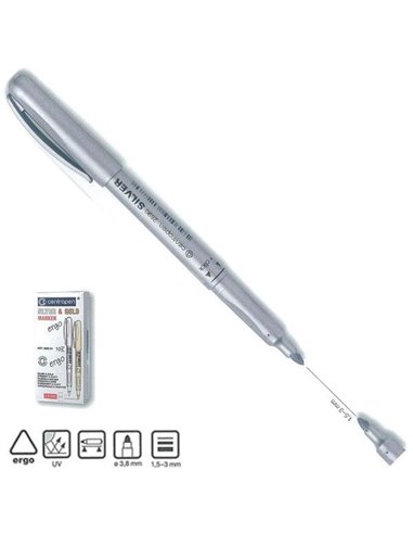 Centropen μαρκαδόρος ανεξίτηλος ασημί 1,5mm
