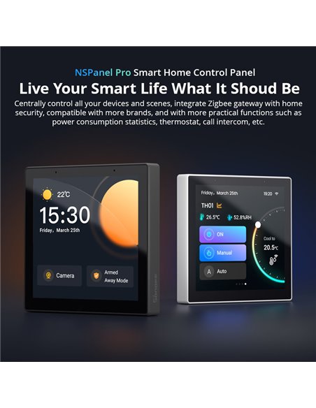 SONOFF smart panel ελέγχου NSPanel Pro, οθόνη αφής, Wi-Fi, Zigbee, λευκό
