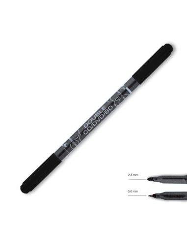 Centropen διπλός μαρκαδόρος ανεξίτηλος cd μαύρο 0,6 - 2,5mm