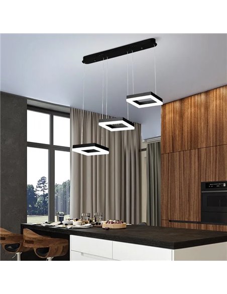 POWERTECH LED φωτιστικό οροφής HLL-0103, 35W, 4000K, 70x120cm, μαύρο