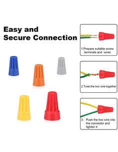Σετ σύνδεσμοι καλωδίου twist-on TOOL-0087, διάφορα χρώματα/μεγέθη, 87τμχ