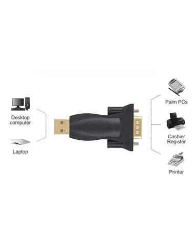 POWERTECH αντάπτορας USB 2.0 σε RS232 CAB-U152, PL2303TA, μαύρος