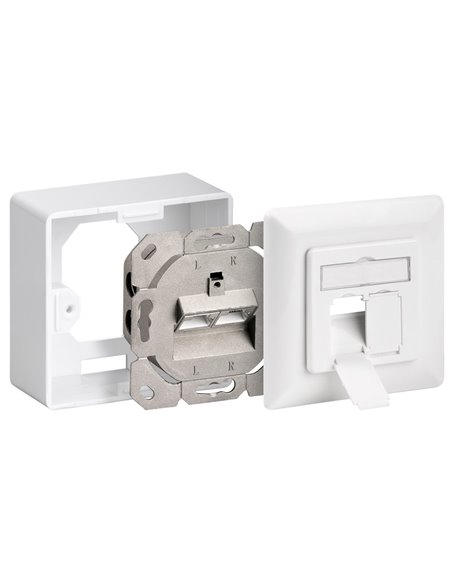 GOOBAY επιτοίχια πρίζα CAT 6 68244, 2x RJ45, 80x80mm, λευκή