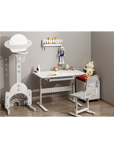 BRATECK παιδικό γραφείο E603, ρυθμιζόμενο, 100x60x54~76cm, λευκό