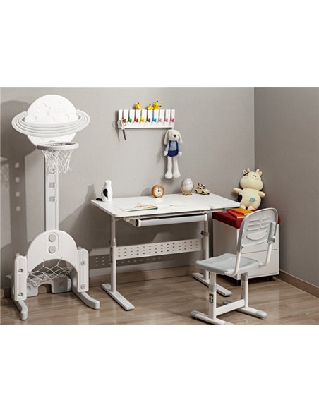 BRATECK παιδικό γραφείο E603, ρυθμιζόμενο, 100x60x54~76cm, λευκό