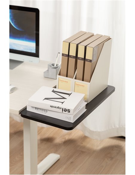 BRATECK ράφι γραφείου DET-4, ξύλινο, 600x409x30mm, 20kg, μαύρο