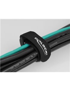 DELOCK ιμάντες τύπου velcro 19531, 190 x 25mm, μαύρος, 5τμχ