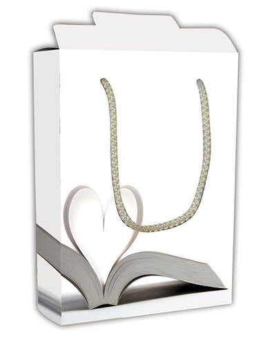 Next χάρτινη τσάντα κουτί Καρδιά βιβλίο Υ22x16,5x6,5εκ. Δυνατότητα εκτύπωσης