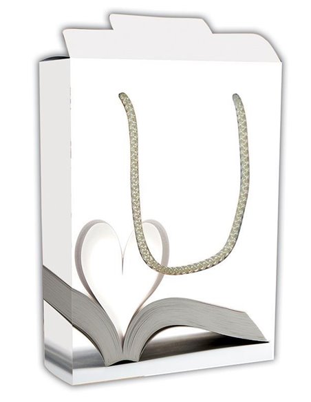 Next χάρτινη τσάντα κουτί Καρδιά βιβλίο Υ22x16,5x6,5εκ. Δυνατότητα εκτύπωσης