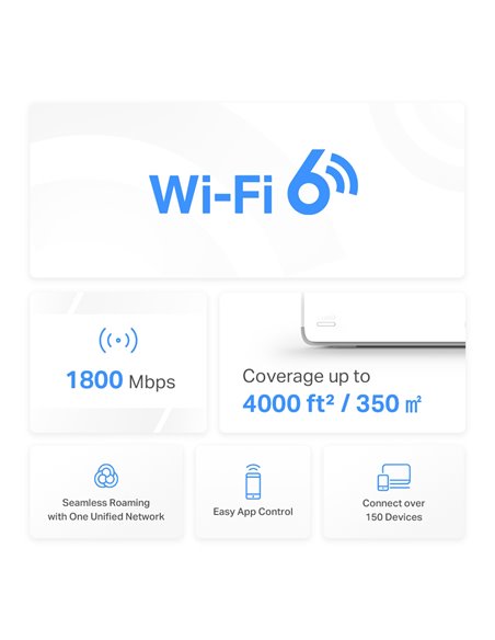 MERCUSYS Mesh Wi-Fi 6 System Halo H70X, 1.8Gbps Dual Band, 2τμχ, Ver 1.0