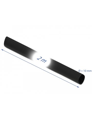 DELOCK Θερμοσυστελλόμενο μονωτικό για καλώδια 18981, 2mx10mm, 2:1 μαύρο