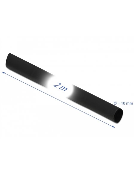 DELOCK Θερμοσυστελλόμενο μονωτικό για καλώδια 18981, 2mx10mm, 2:1 μαύρο