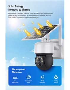 SECTEC smart ηλιακή κάμερα ST-S517C-3M, 3MP, PIR, PTZ, cloud/micro SD